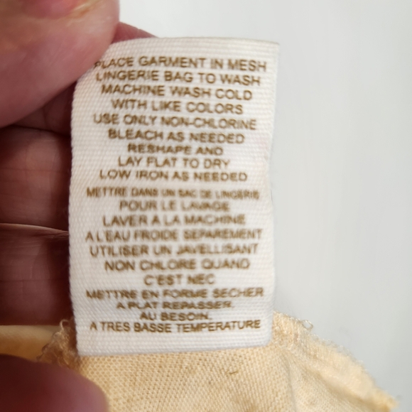 Free People Sleeveless Tank Top with Fringe Detail Size Medium Cream. Cottage - Picture 5 of 6